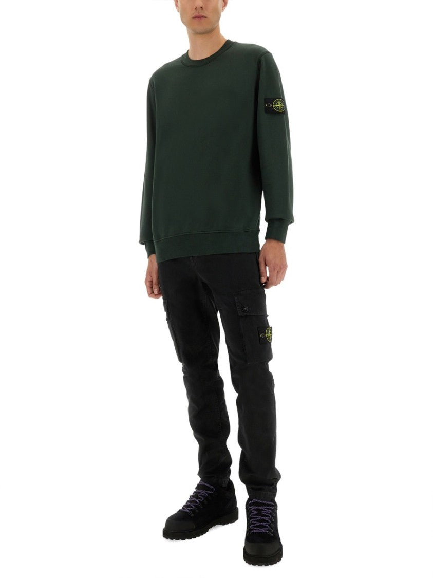 Stone Island Regular Fit Cotton Sweatshirt With Logo Patch