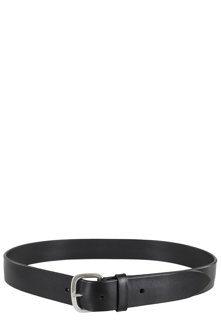 Orciani Minimalist Black Bull Soft Leather Belt