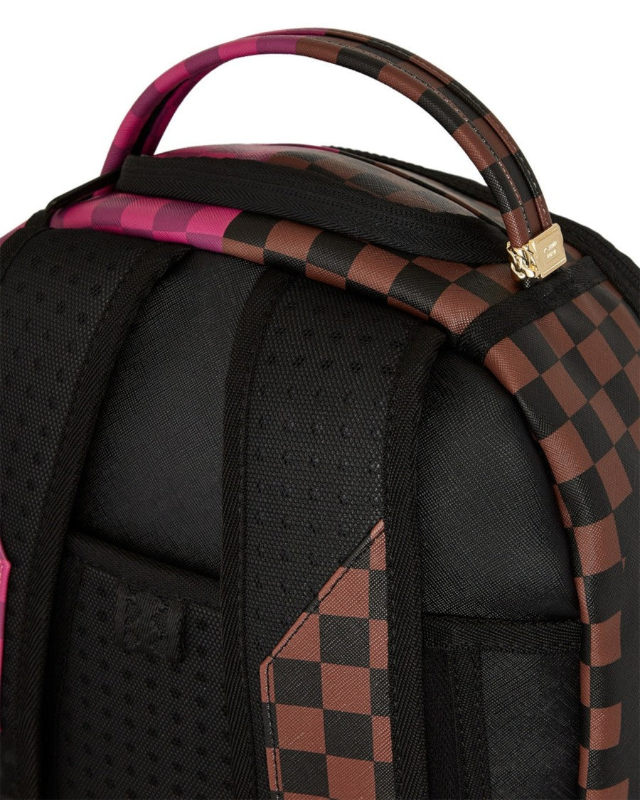 Sprayground Bold Checkerboard Backpack With Graphic Shark Design