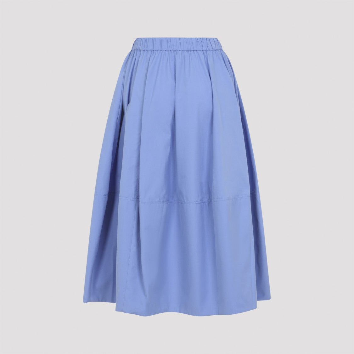 Co Vibrant Blue Mid-Length Skirt With Gathered Waistband
