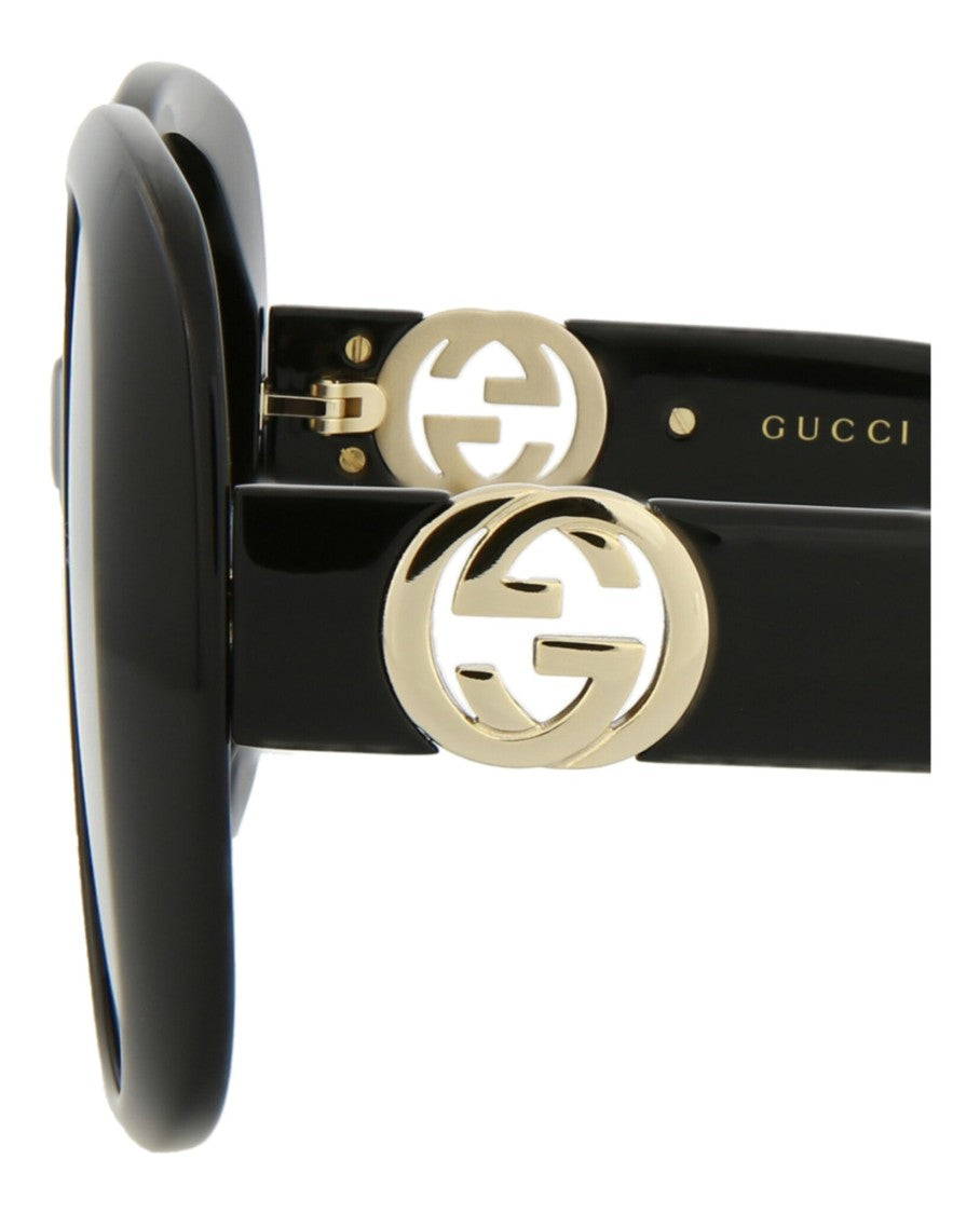 Gucci Square-Frame Injection Sunglasses With Gold-Tone Logo Accents