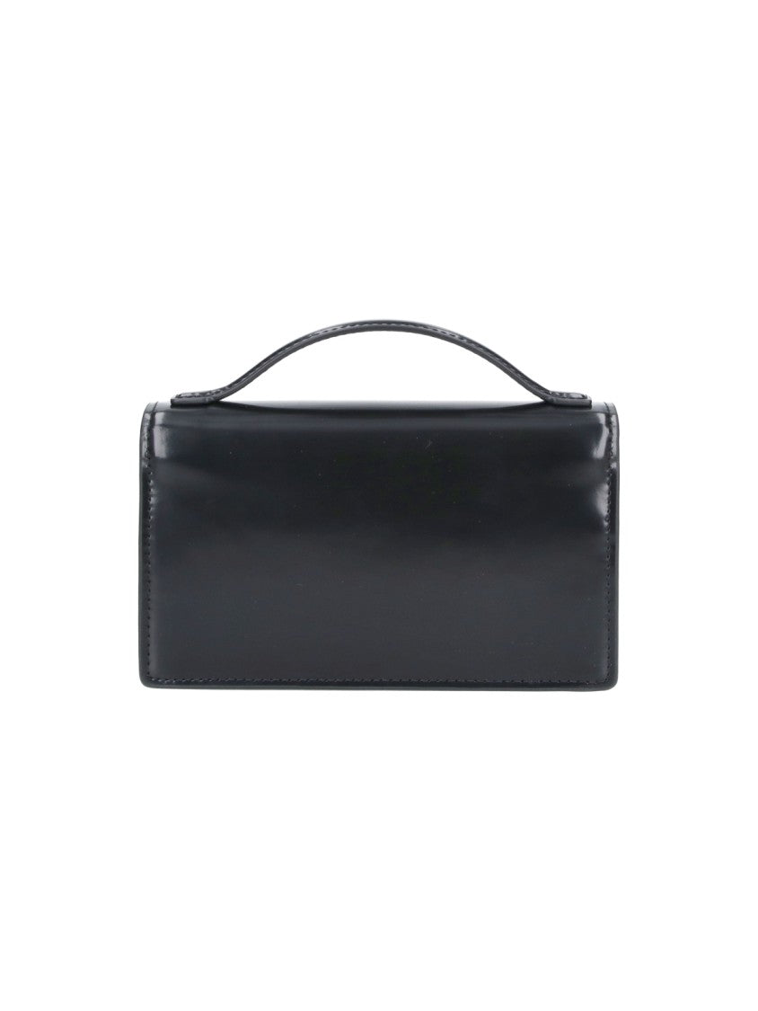 Marc Jacobs Black The Mirror Brushed Leather Handbag