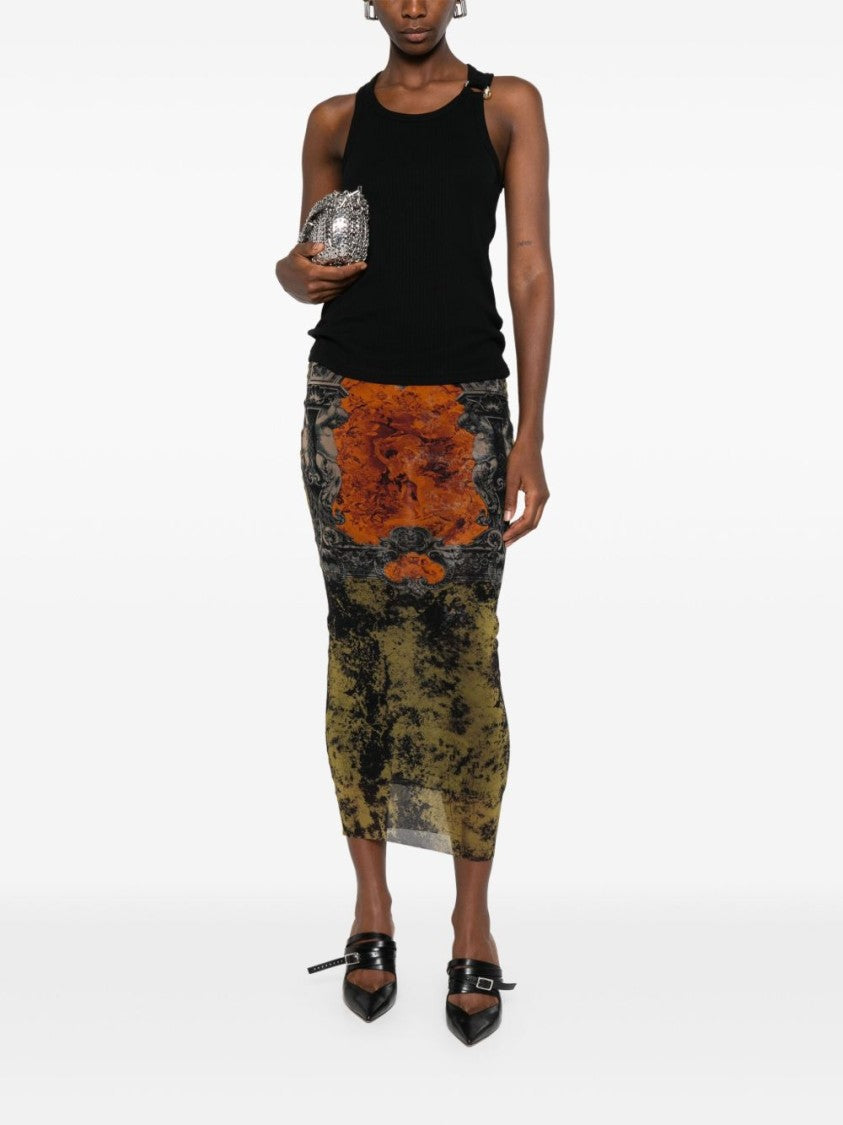 Jean Paul Gaultier Multicolor Long Mesh Skirt