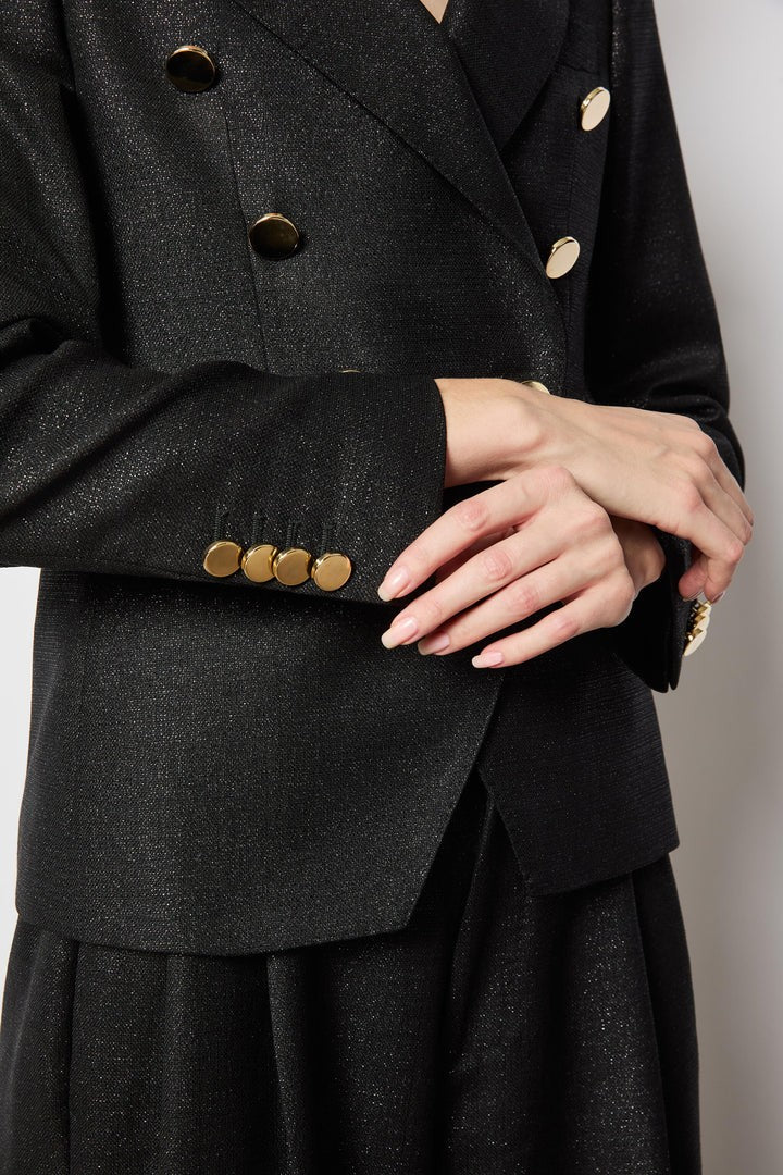 L.B.M. 1911 Ilaria Black Lurex Tailored Jacket