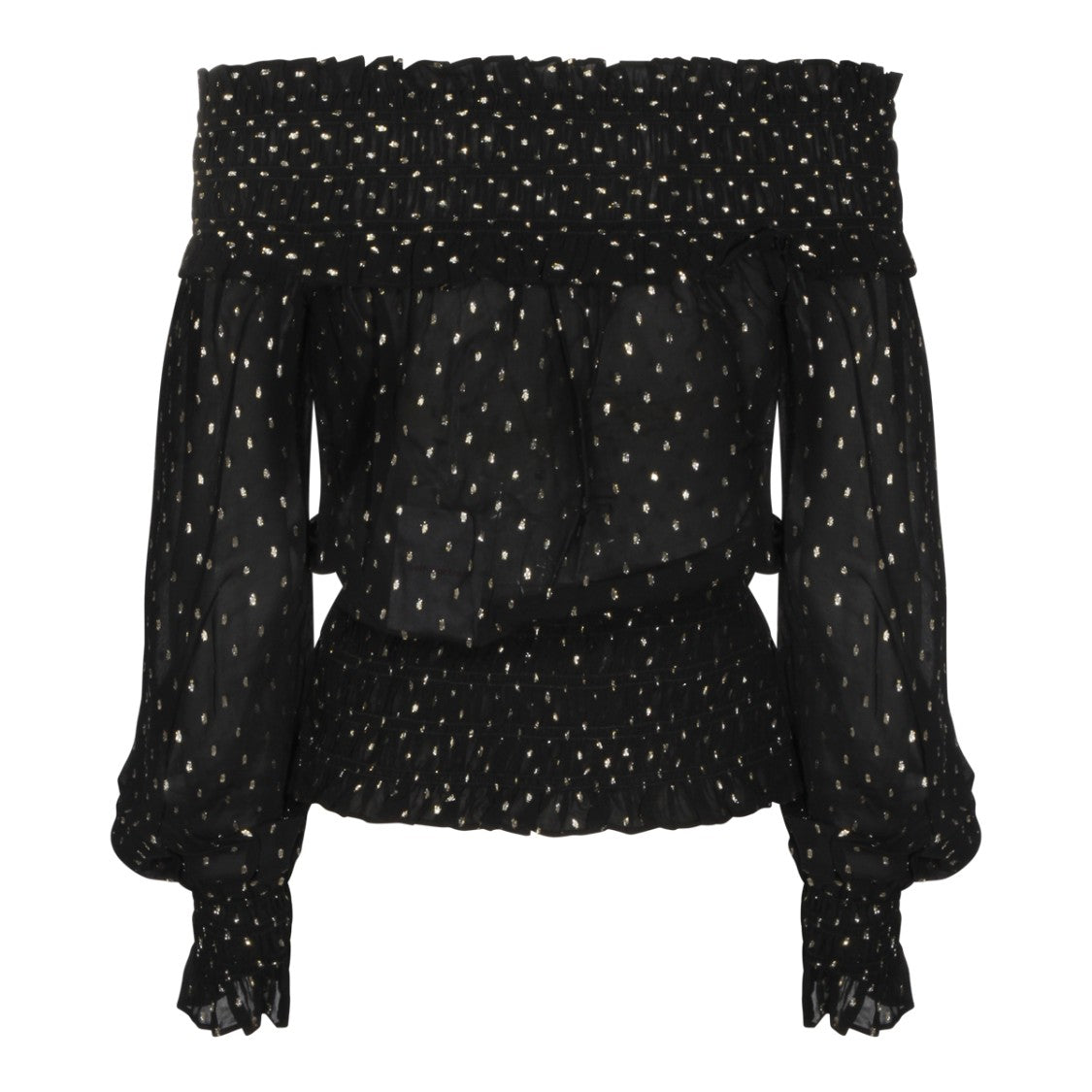 Self-Portrait Black Viscose Top