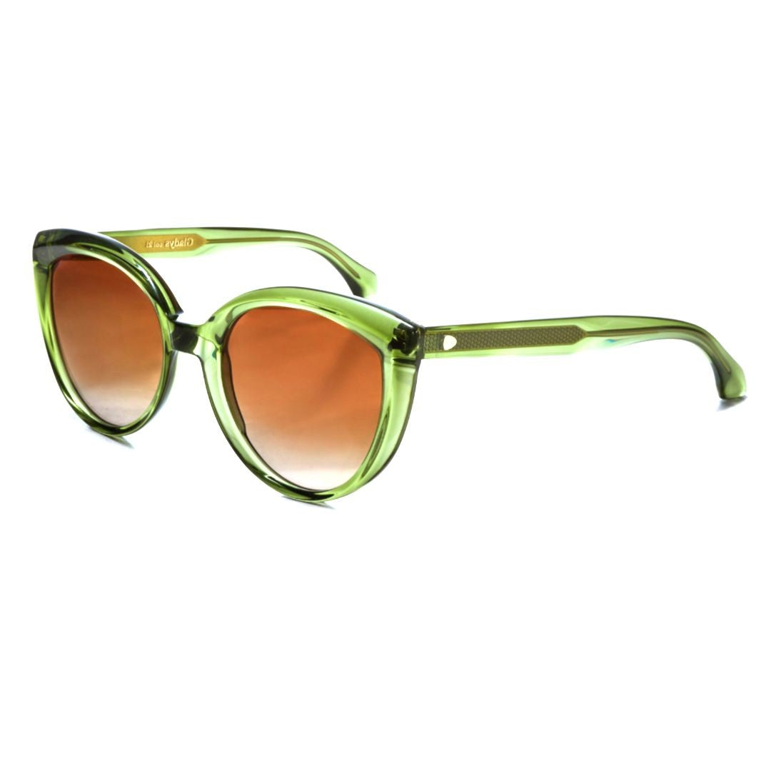 Hug Gladys Translucent Green Cat-Eye Sunglasses With Gradient Lenses