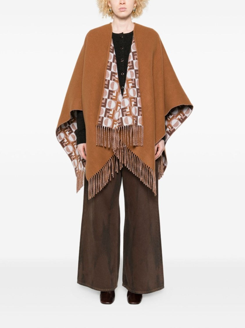 Fendi Reversible Wool And Cashmere Poncho