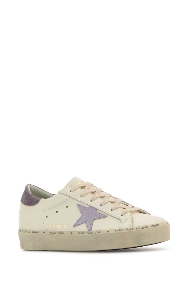 Golden Goose White Leather Hi Star Classic Sneakers