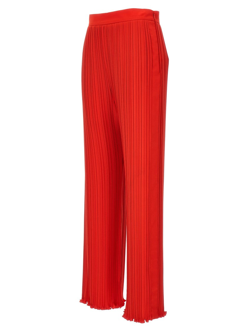 Lanvin Wide-Leg Pleated Trousers With Side Zip Closure