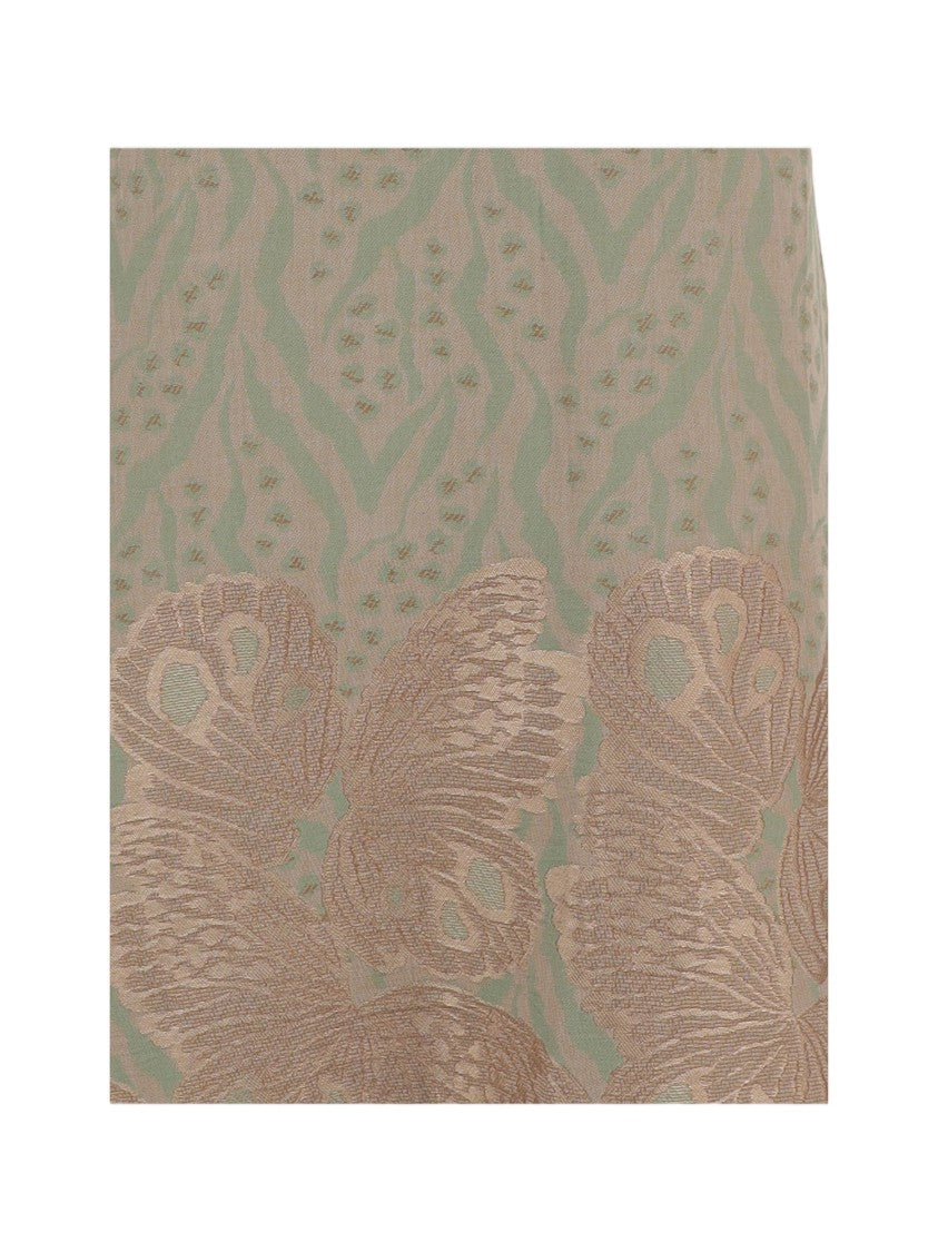 Nema Long Patterned Dress In Cotton Blend