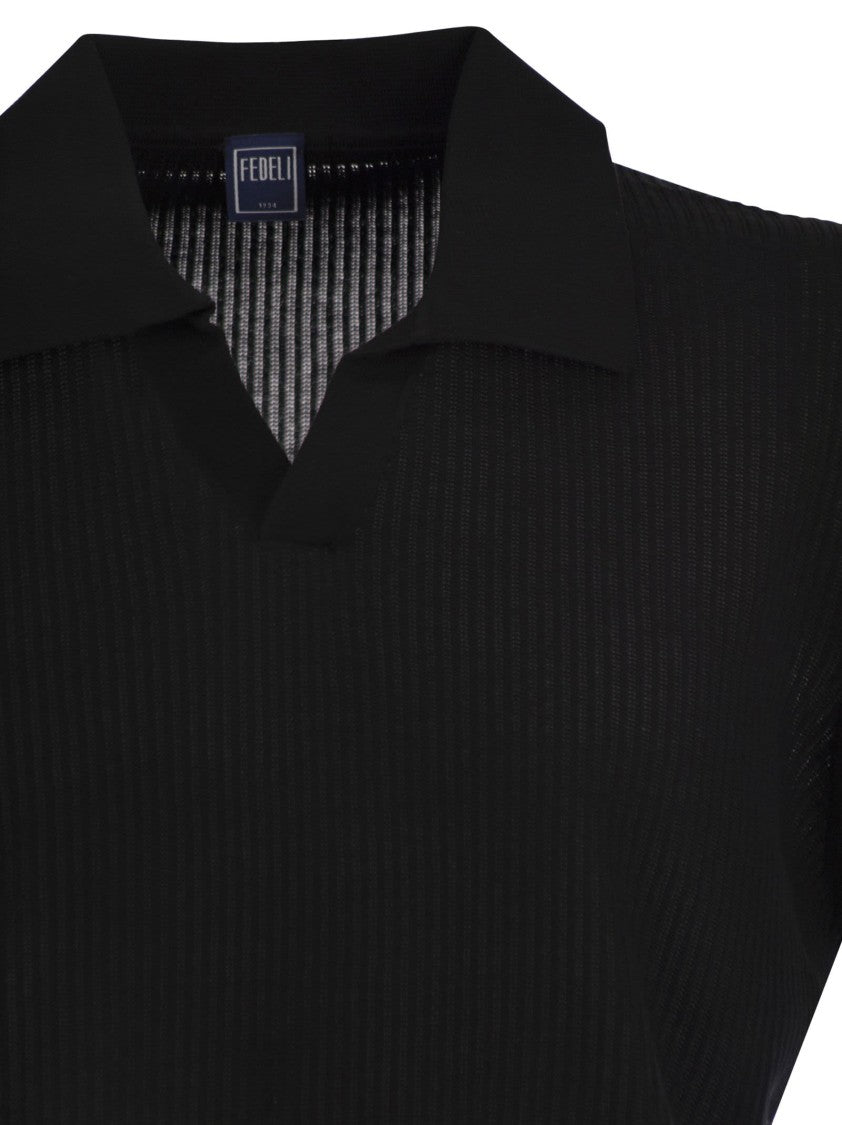 Fedeli Giza Cotton Short-Sleeved Polo Shirt