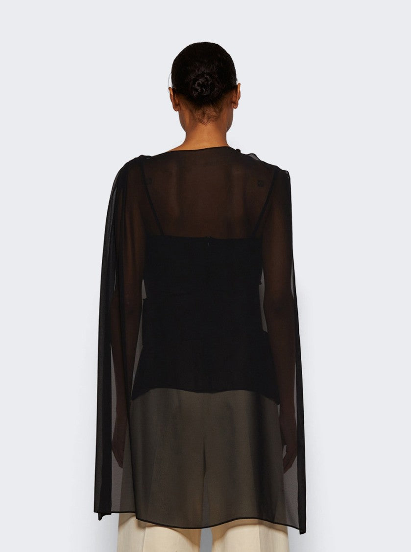 Proenza Schouler Aurora Top In Chiffon Black