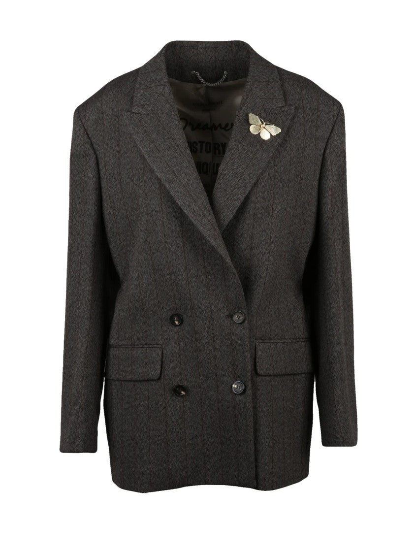 Golden Goose Brown Virgin Wool Double-Breasted Jacket