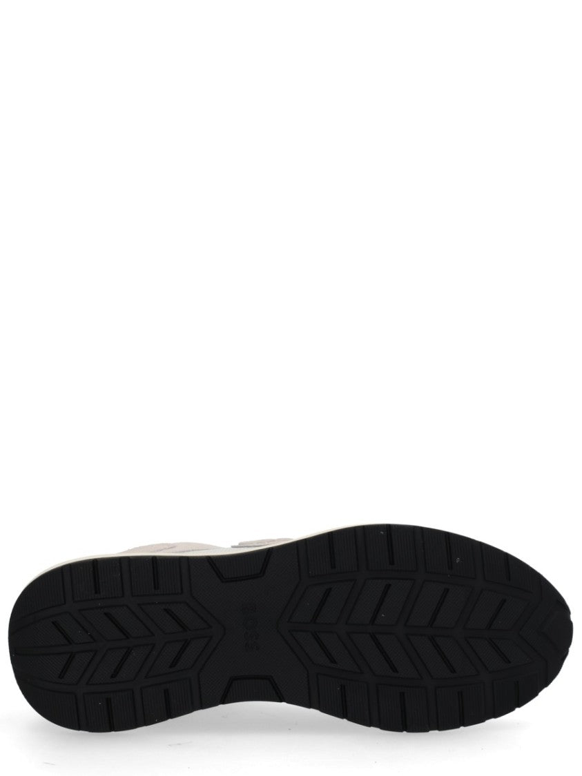 Boss Monogrammed Smooth Textured Leather Sneakers