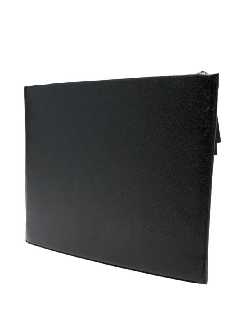 Givenchy Black Rectangular Leather Zip Clutch
