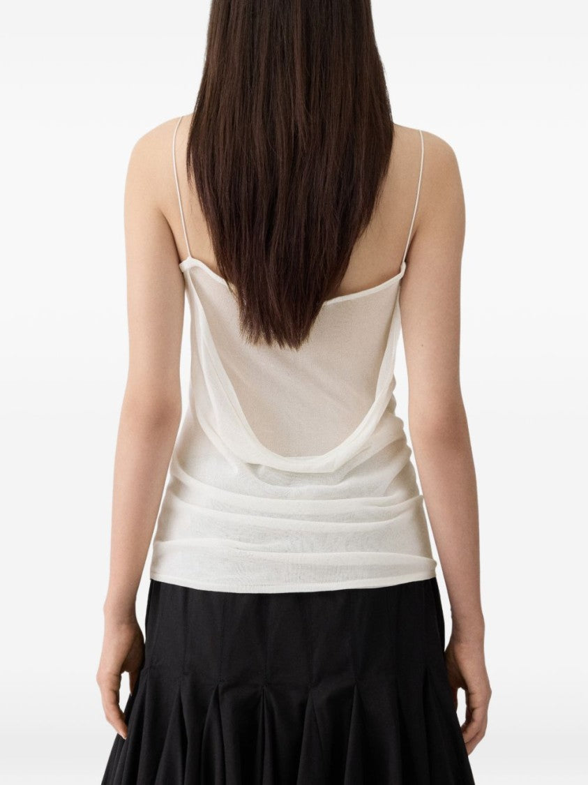 Jacquemus Off-White Fine Knit Square Neck Top