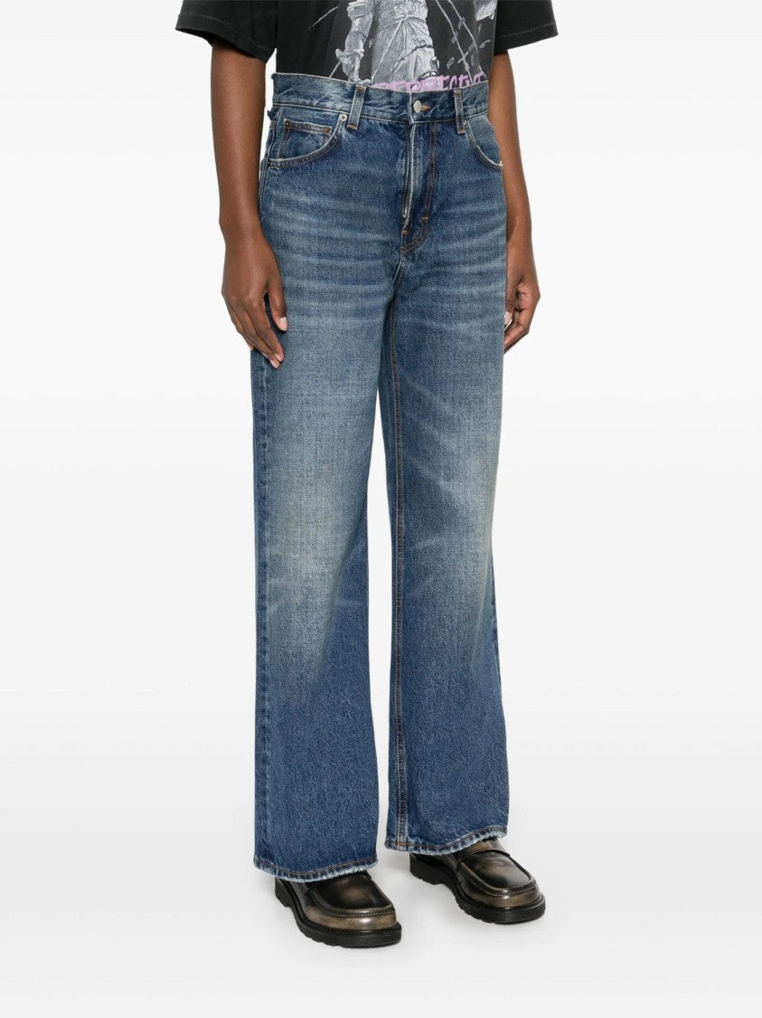 Haikure Blue Faded Wash Denim Jeans