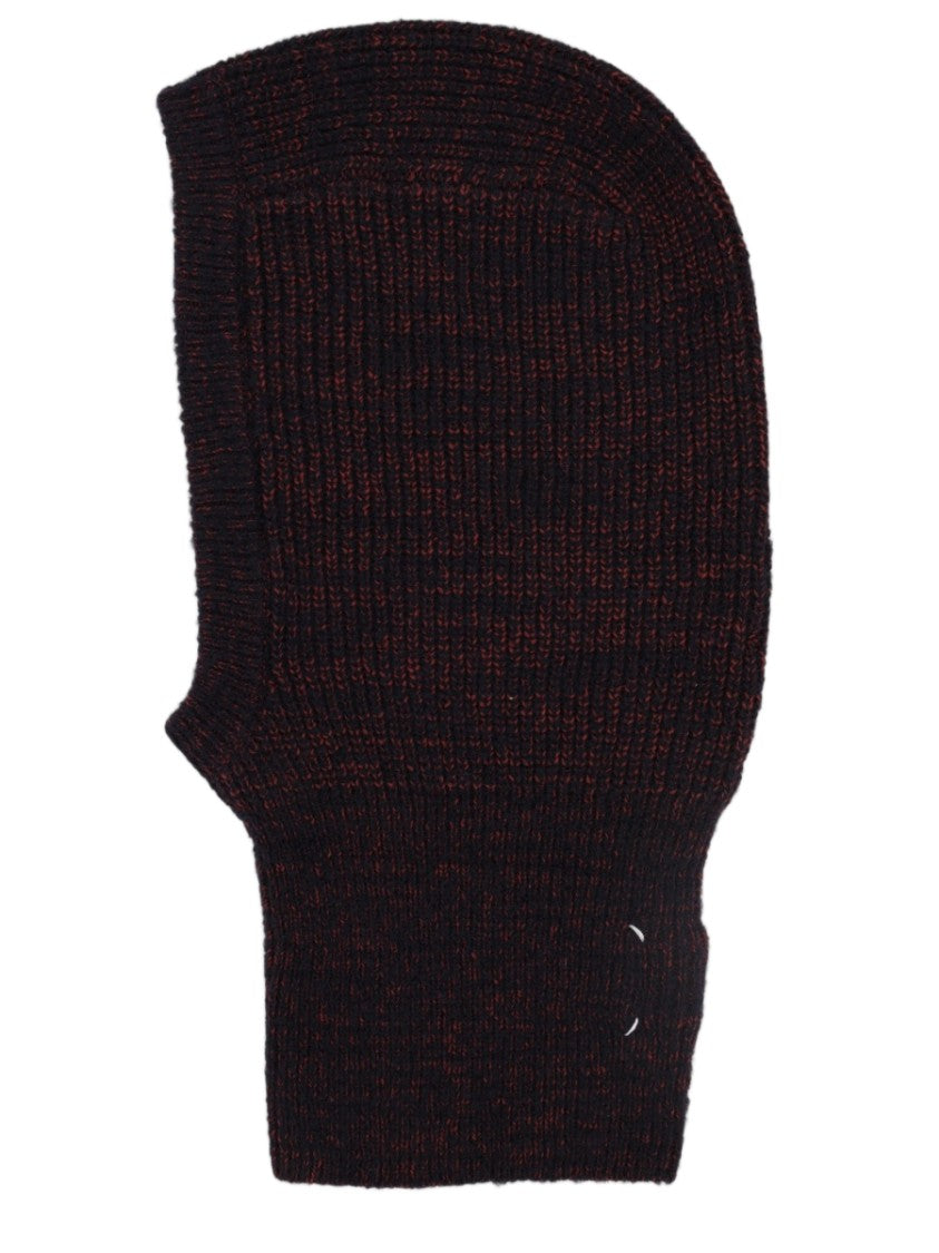 Maison Margiela Dark Burgundy Ribbed Knit Balaclava