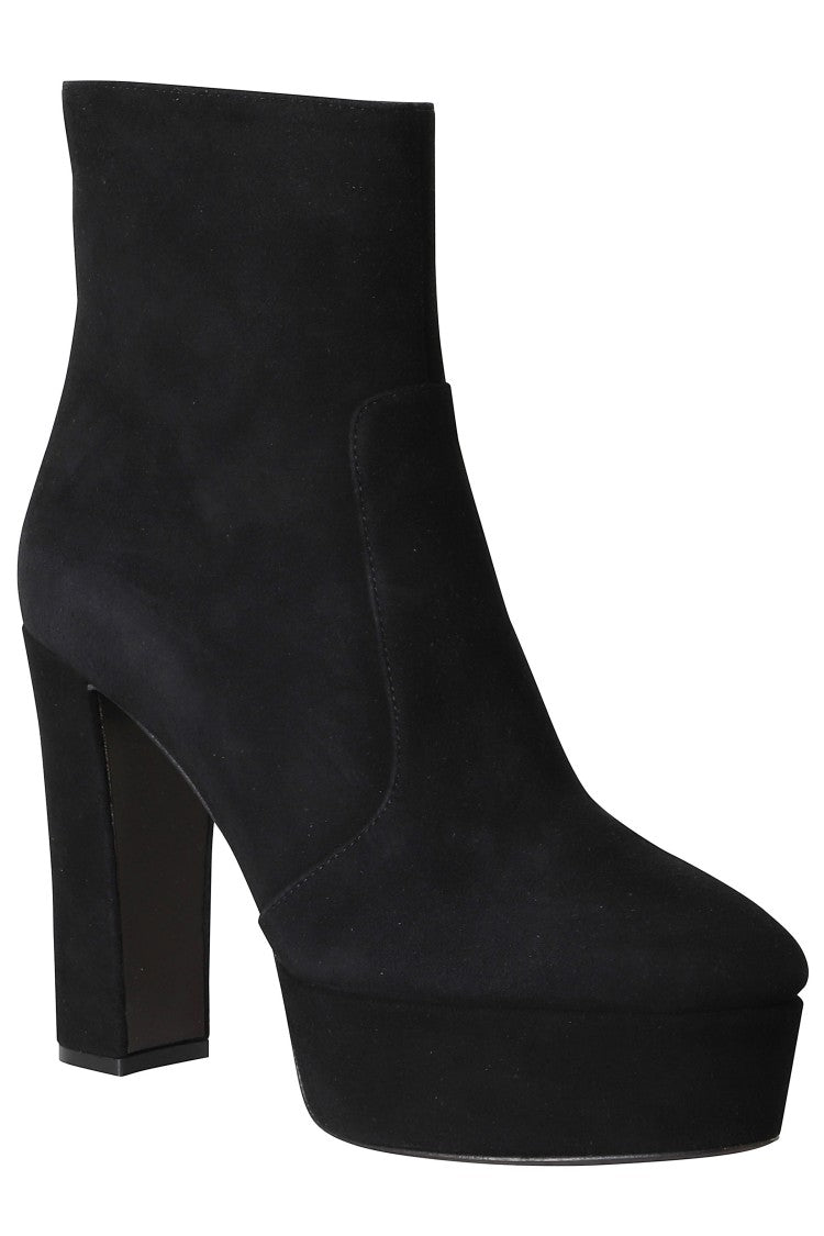 Roberto Festa Black Pointed Toe High Block Heel Cross80p Suede Boots
