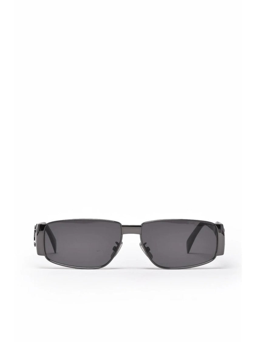 Celine Platinum Narrow Rectangular Metal Sunglasses