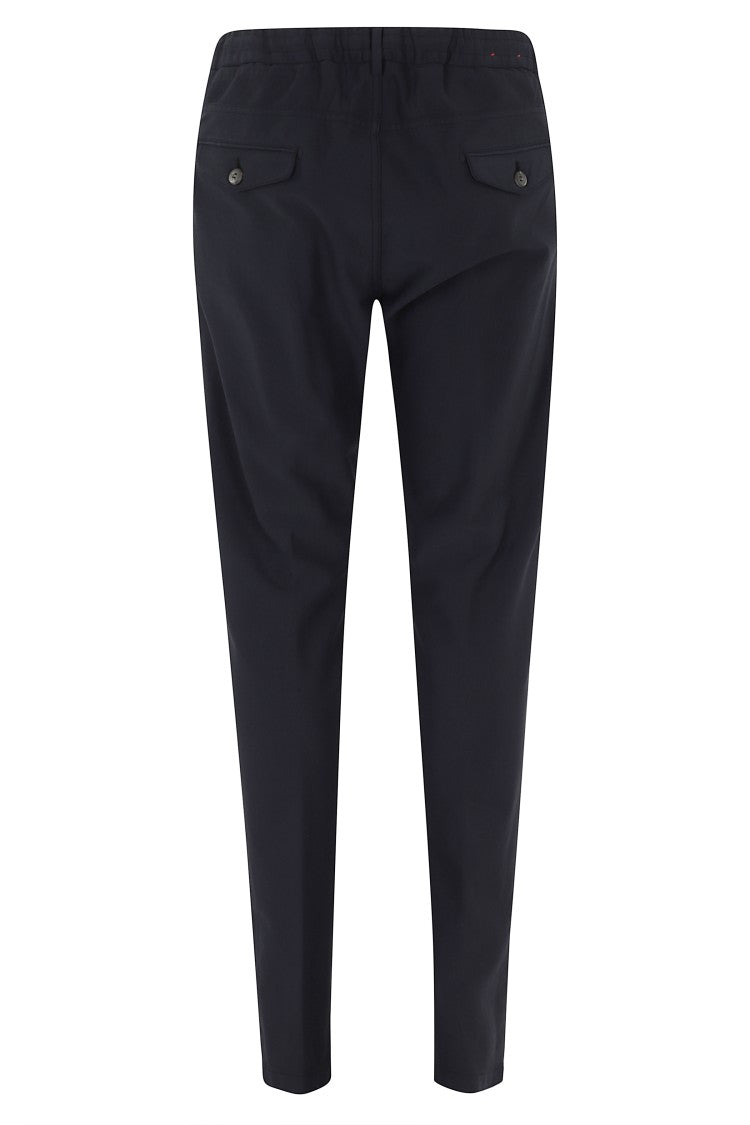 Eleventy Blue Drawstring-Band Cotton-Blend Jogger Pants