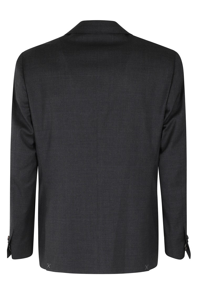 Corneliani Grey Prince Of Wales Check Wool Suit
