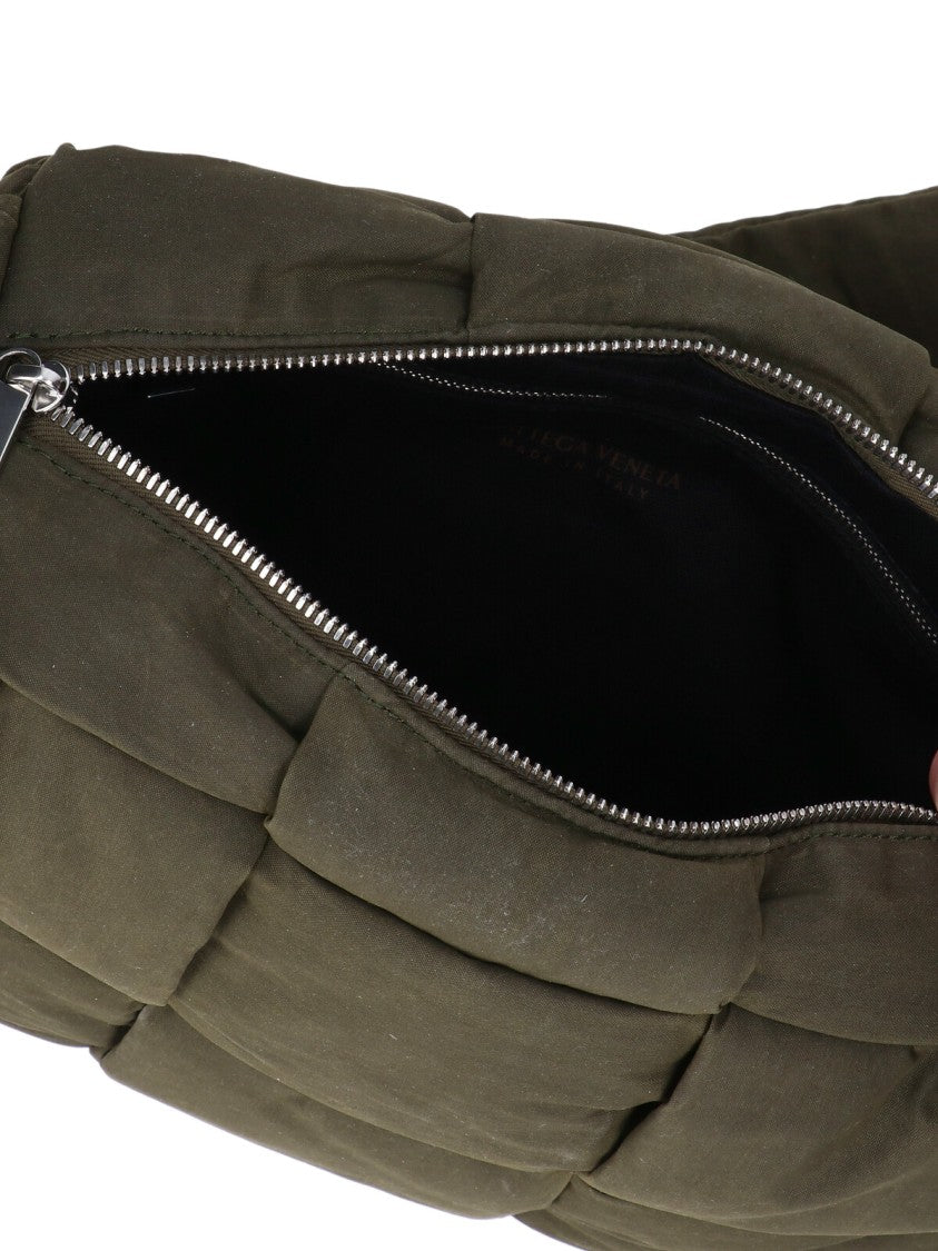 Bottega Veneta Padded Green Cotton Blend Bag With Intreccio Design