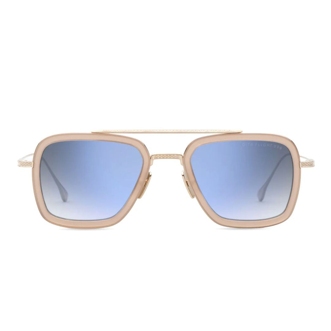 Dita Flight.006 Geometric Black Metal Frame Sunglasses With Dark Lenses