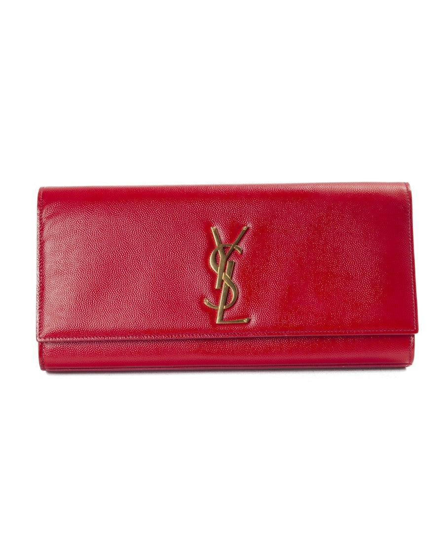 Saint Laurent Kate Medium Grained Clutch In Fuchsia