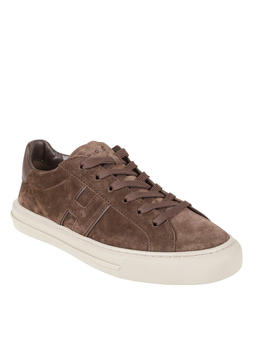 Hogan Low-Top Suede Sneakers With Contrast Leather Tab