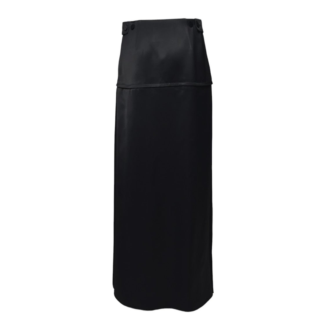 Jil Sander Black Viscose Satin Long Skirt