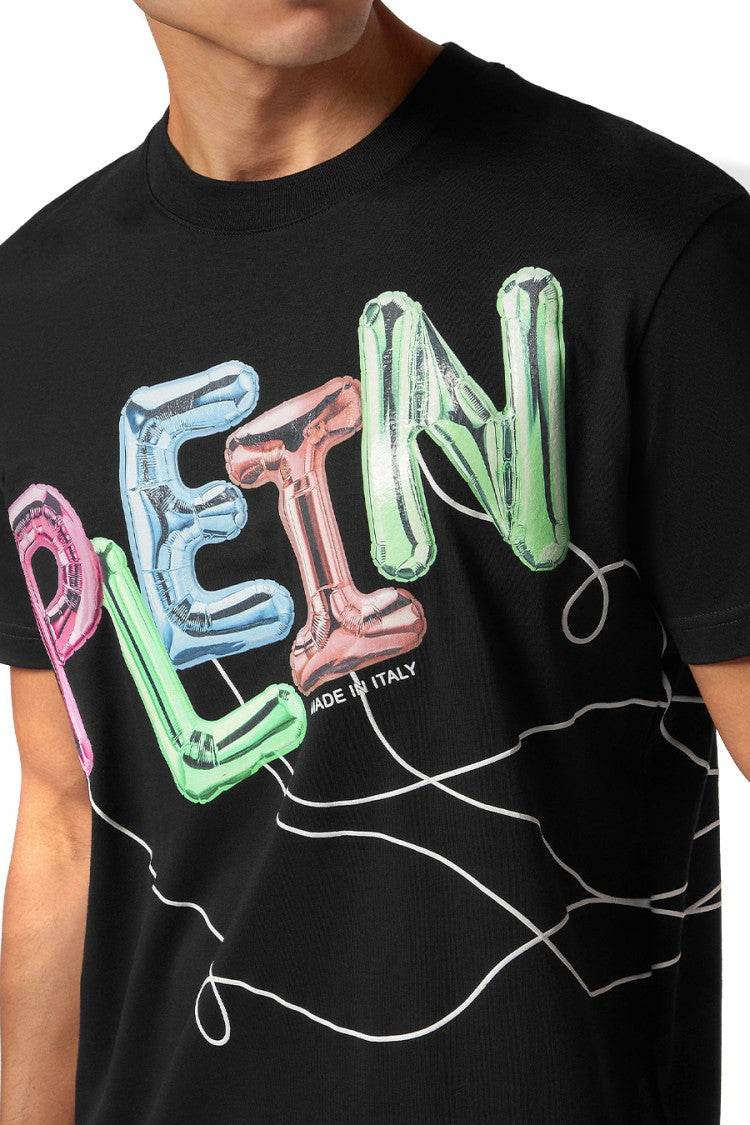 Philipp Plein Black Logo Print Cotton T-Shirt