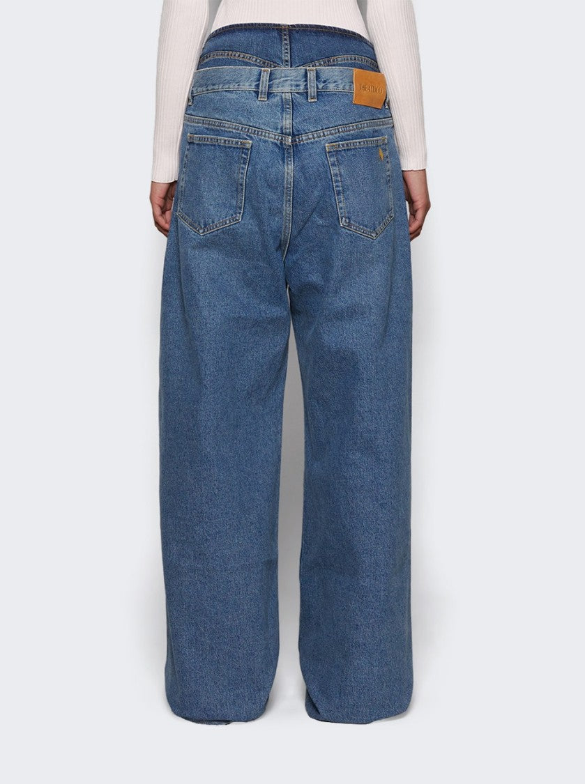 The Attico Denim Long Pants Light Blue