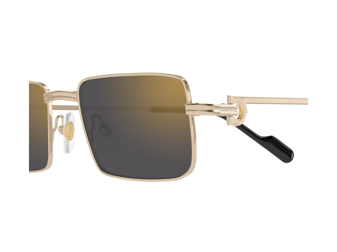 Cartier Gold Ct0501s Gradient Metal Square Sunglasses