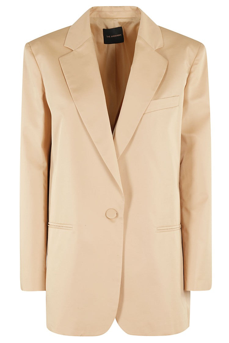 The Andamane Blush Satin Cotton Blazer