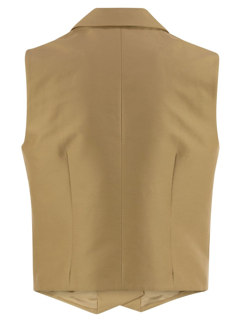 Mvp Wardrobe Double-Breasted Cotton And Silk Waistcoat