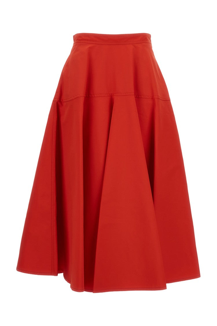 Mantù Classic Red Skirt With Smooth Texture