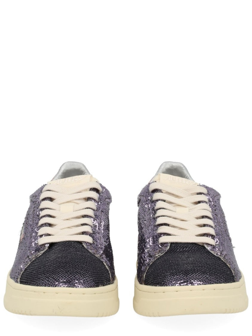 Autry Purple Sequin Low-Top Sneakers