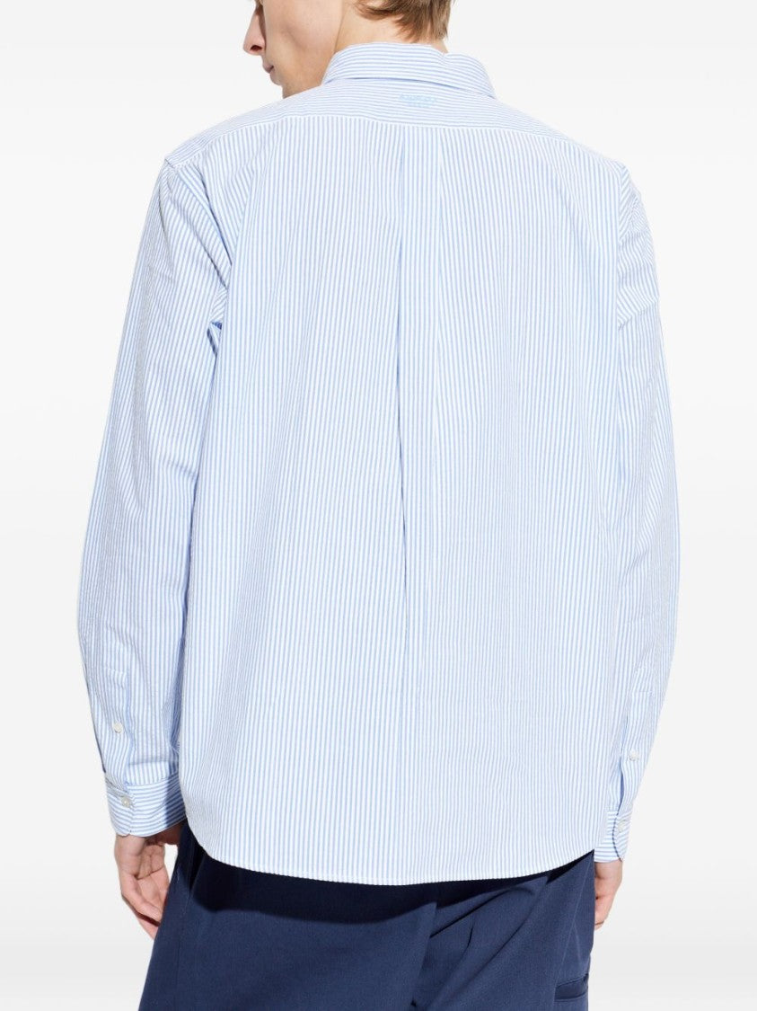 Kenzo Light Blue Vertical Pinstripe Relaxed Shirt