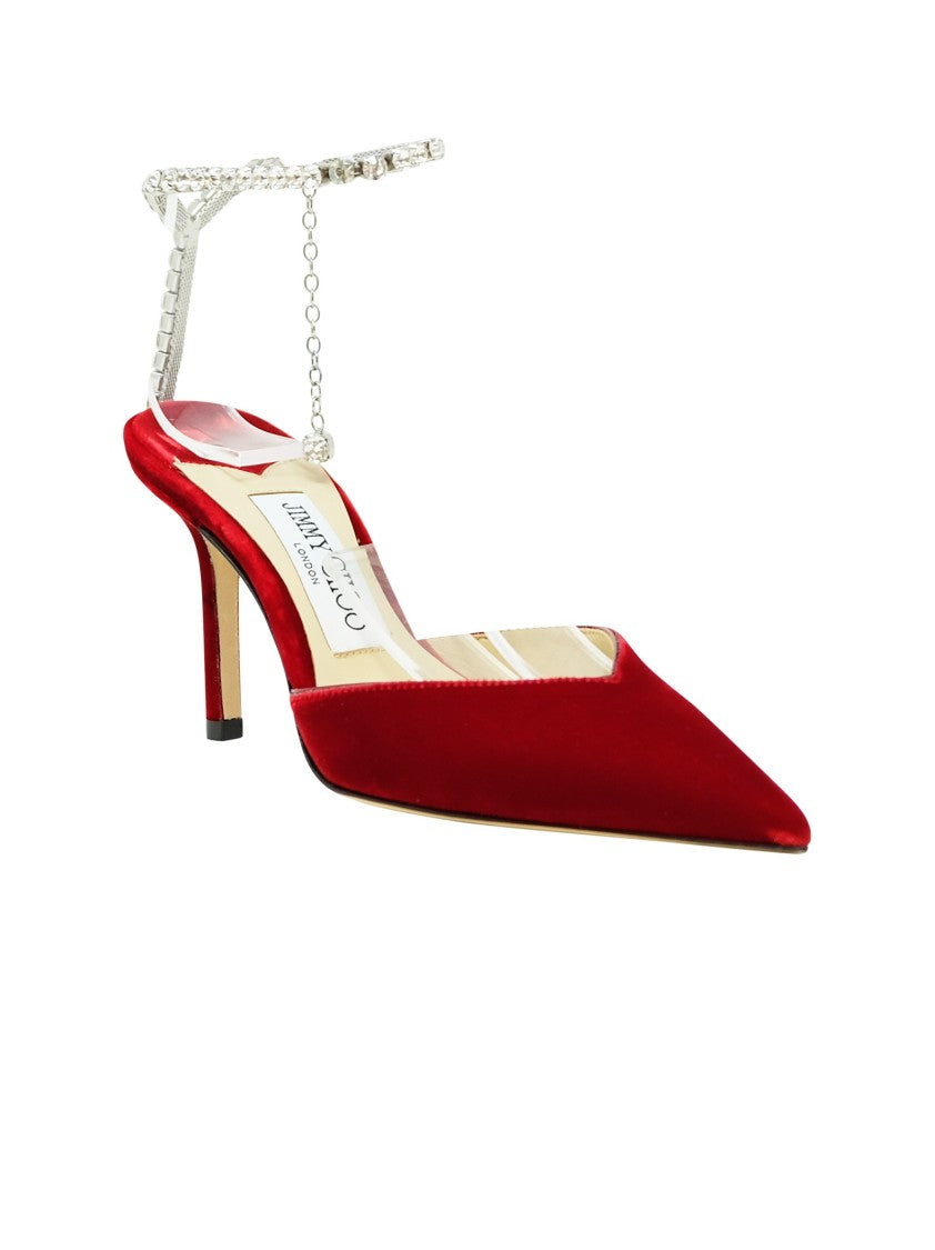 Christian Louboutin Red Velvet Saeda Slingback