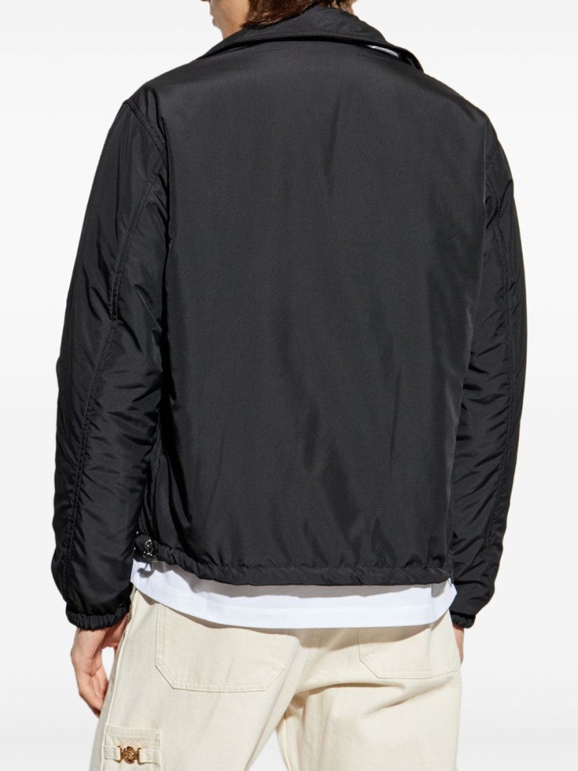 Versace Black Press-Stud Drawstring Hem Jacket