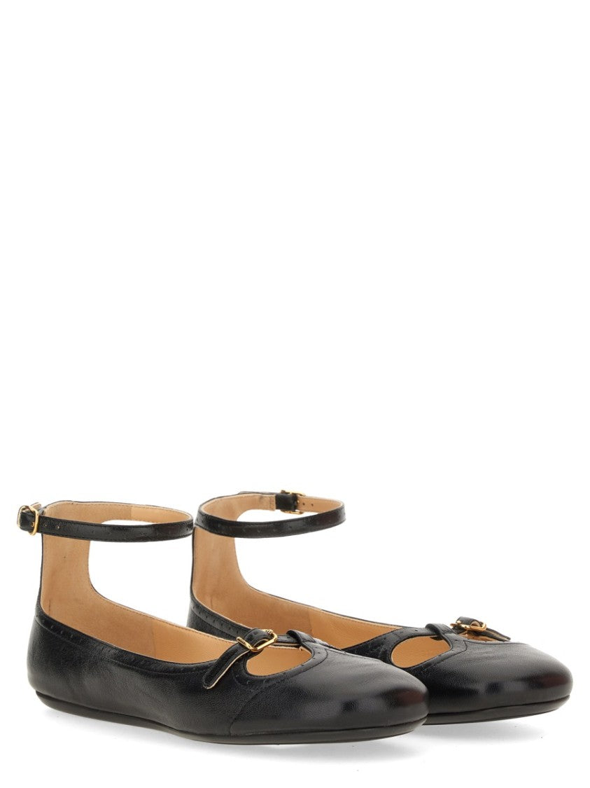 Chloé Misty Ankle Strap Shearling Flats