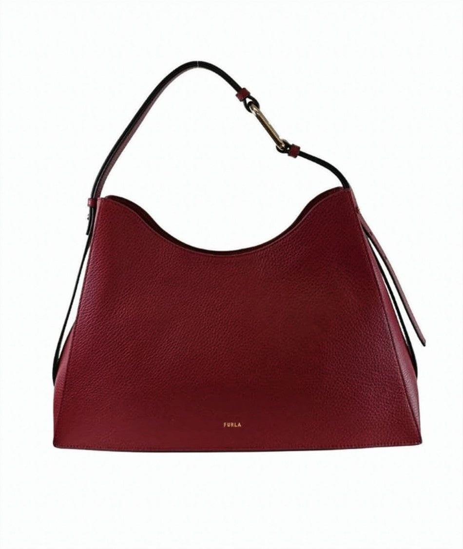 Furla Geometric Structured Nuvola Bag In Burgundy