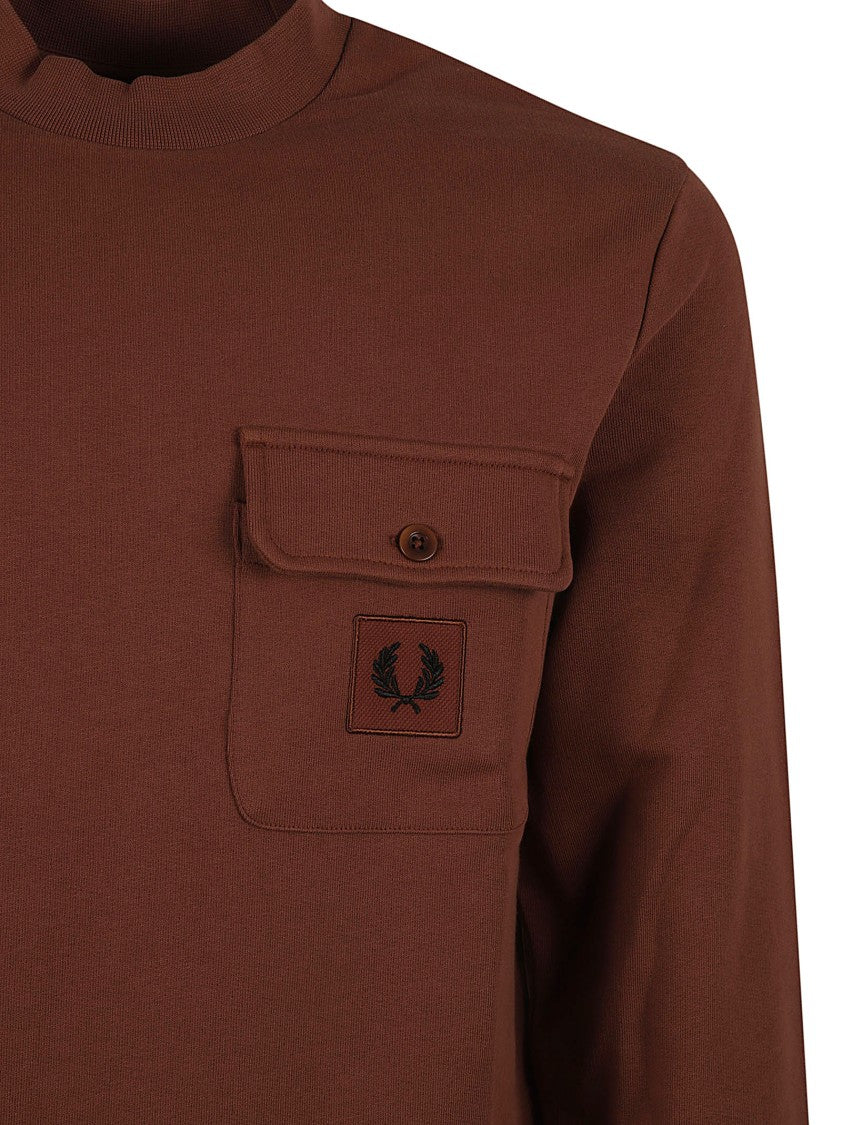 Fred Perry Brown Cotton Sweater With Crew Neck
