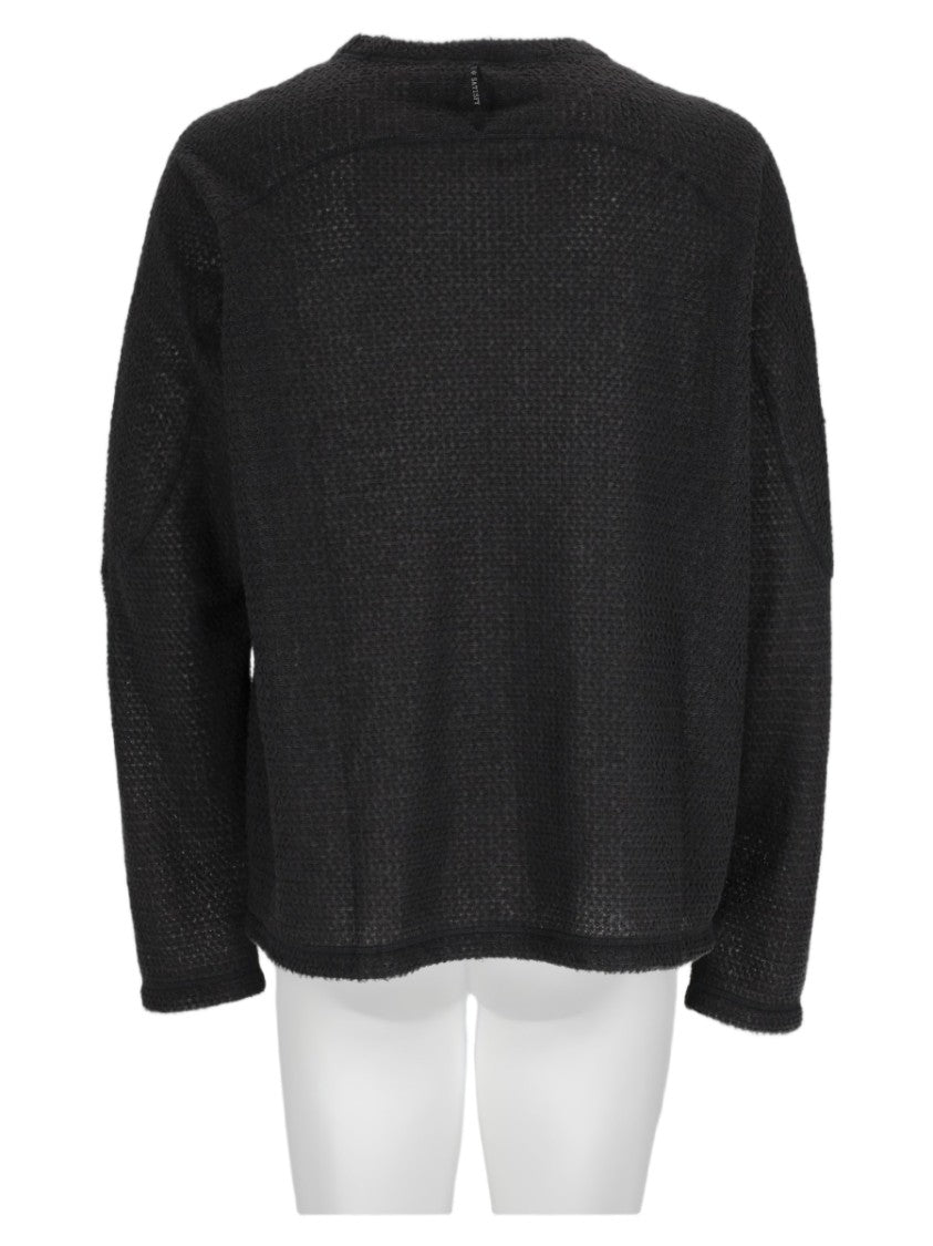 Satisfy Black Boxy Raw Edge Sweatshirt
