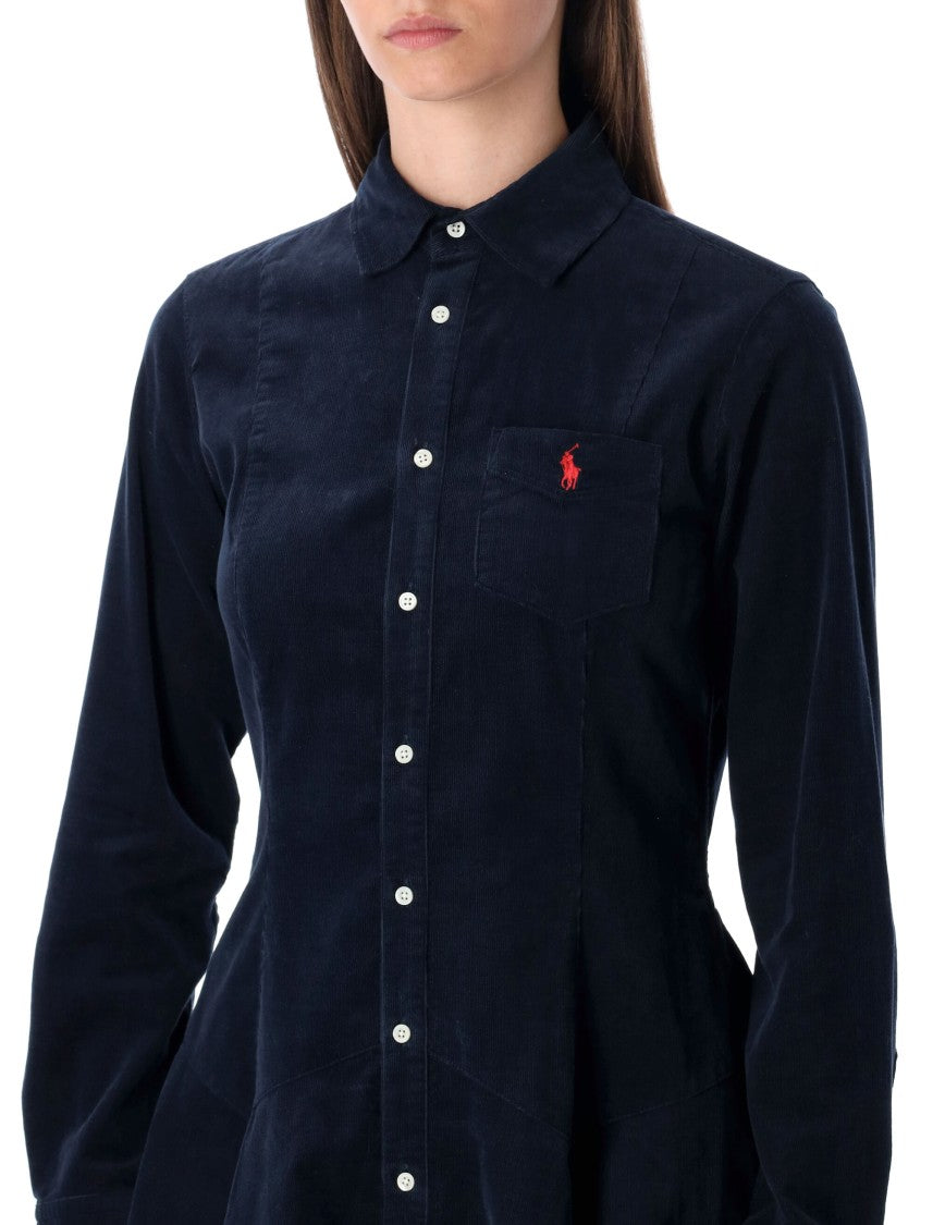 Polo Ralph Lauren Polo Cotton Corduroy A-Line Shirt Dress