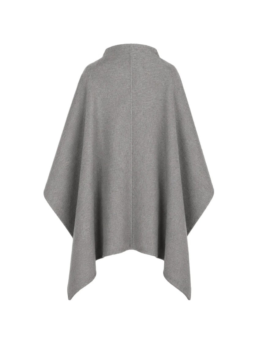 Alberta Ferretti Two-Tone Wool Cape With Structured Neckline