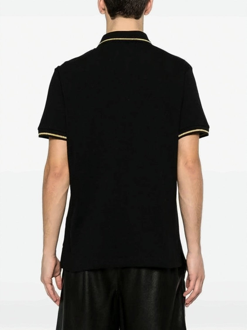 Versace Short Sleeve Black Polo Shirt