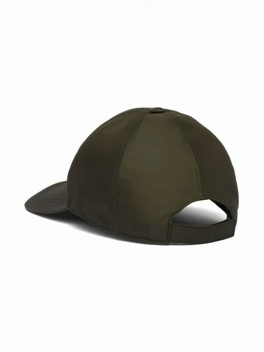 Prada Structured Green Baseball Cap In Recycled Polyamide