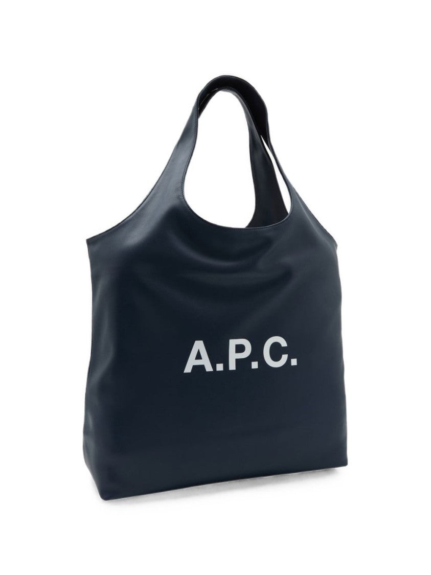 A.P.C. Navy Blue Ninon Dual Handles Tote Bag